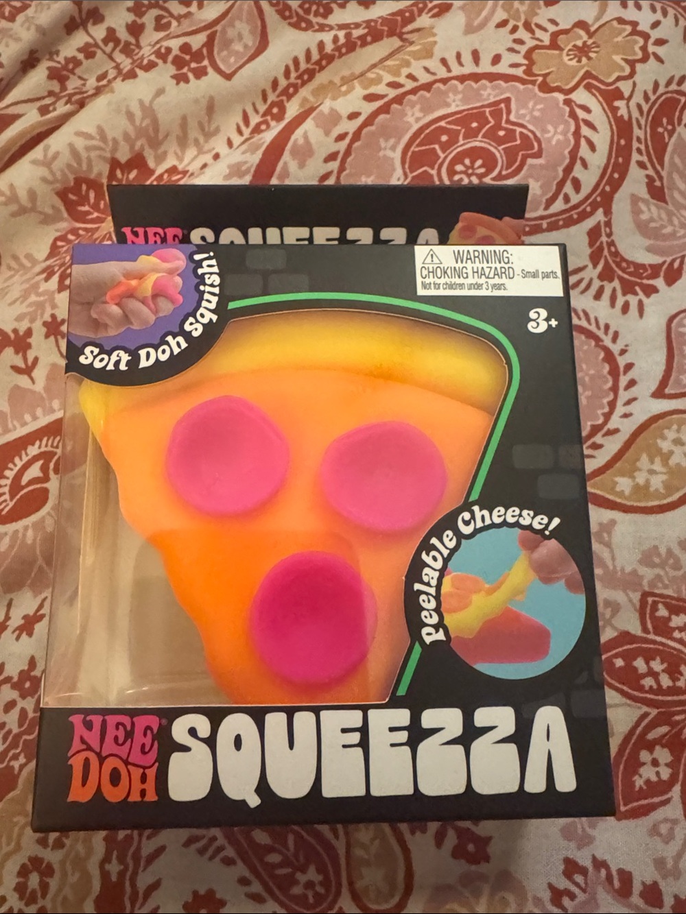 Nee Doh Squeezza Soft Doh Squish Pizza Toy - Orange & Pink